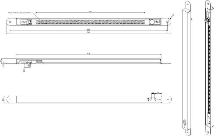 Produktbild Magni Kabelübergang 543x23,8x17,Quers. 9mm