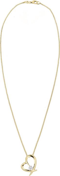 Actual product image Elli mit Herz-Anhänger und Zirkonia Kristall (Sterling Silver, 45 cm)