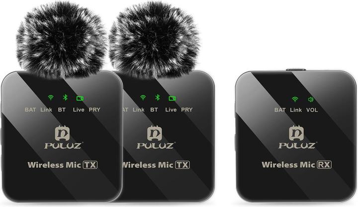 Puluz Microphone Lavalier sans fil 2 TX + 1 RX