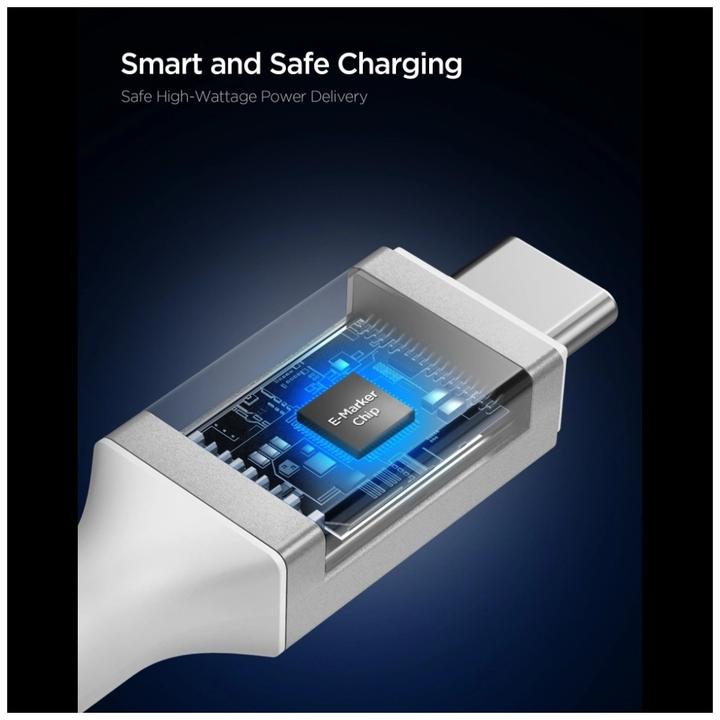 Produktbild Spigen Kabel EB10015CC Essential USB-C 100W 1.5m biały (1.50 m, USB 3.2 Gen 1, 100 W)