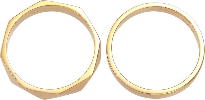 Image du produit Elli Bandring 2er Set Hexagon Look (56, Argent 925)