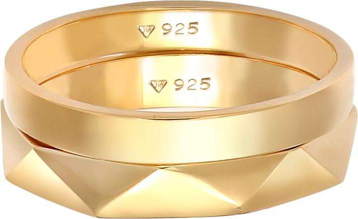 Image du produit Elli Bandring 2er Set Hexagon Look (56, Argent 925)