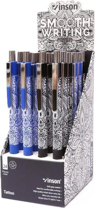 Image du produit Titanum Automatischer Kugelschreiber. Fashion Tattoo blau (24 Stück) (Bleu, 24x)