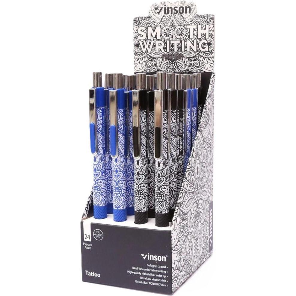 Titanum, Penne, Automatischer Kugelschreiber. Fashion Tattoo blau (24 Stück) (Blu, 24 x)