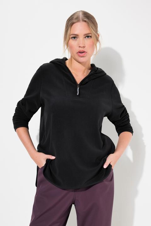 Produktbild Ulla Popken Fleece-Troyer, kurz, Oversized, Kapuze, Langarm, recycelt (62)