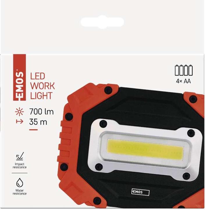 Produktbild Emos COB LED Arbeitsleuchte P4113, 700 lm, 4x AA (700 lm)