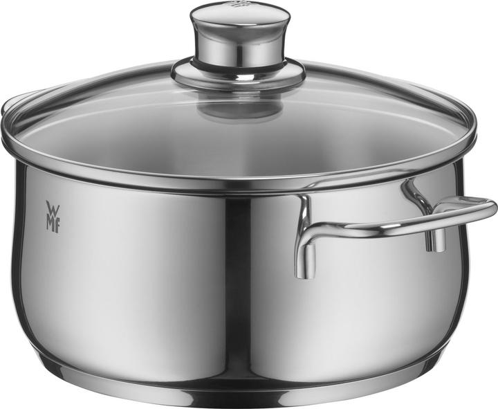 Image du produit WMF Kochtopf Bratentopf Induktion 16cm Glasdeckel 1,5l Diadem Plus Edelstahl (16 cm, Cocotte + faitout, Casserole, Acier inoxydable)