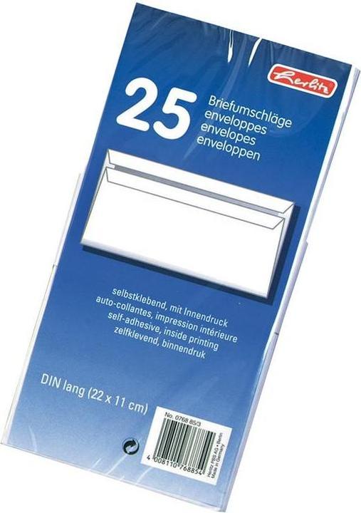 Image du produit Herlitz Enveloppe DL sk. ws 25er (220 x 110 mm, 25 x)
