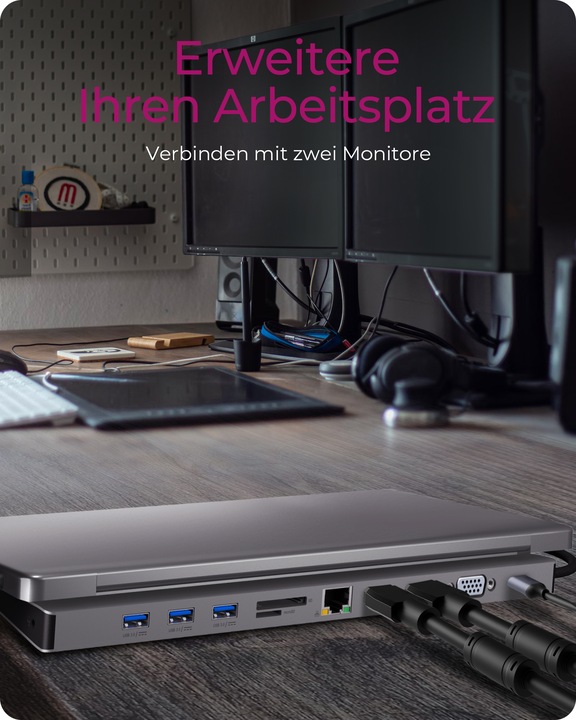 Productafbeelding Icy Box IB-DK2106-C (USB-C, 1 Havens)