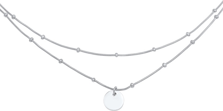 Produktbild Elli Choker Layer Plättchen Kugelkette (Sterling Silber, 36 cm)