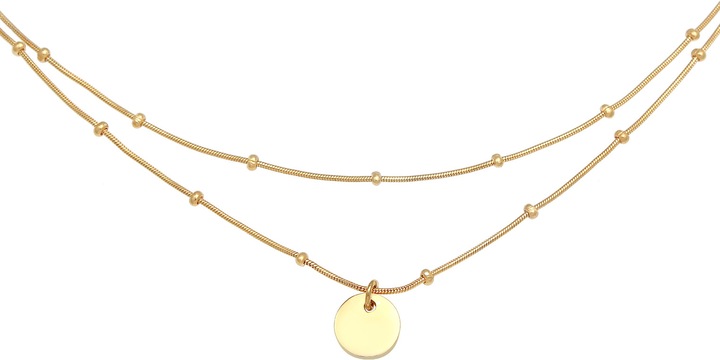 Produktbild Elli Choker Layer Plättchen Kugelkette (Sterling Silber, 38 cm)