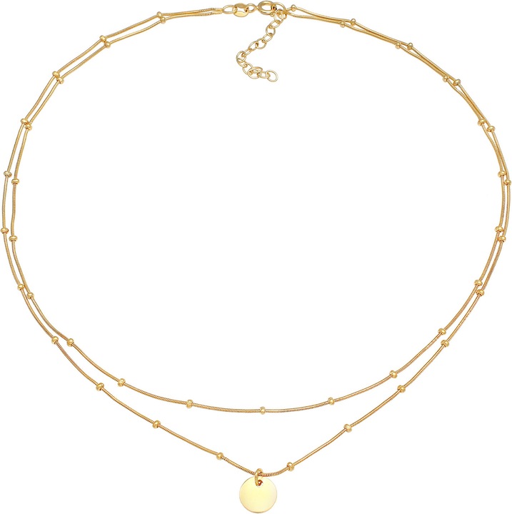 Produktbild Elli Choker Layer Plättchen Kugelkette (Sterling Silber, 38 cm)