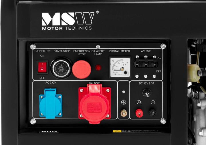 Actual product image MSW Diesel Generator - 2830 / 8500 W - 30 L - 240/400 V - mobile - AVR - Euro 5 (8500 W, 30 l)
