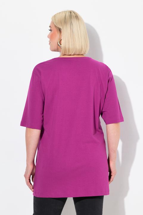 Actual product image Ulla Popken Basic V-Neck Relaxed Fit Short Sleeve Tee (62)