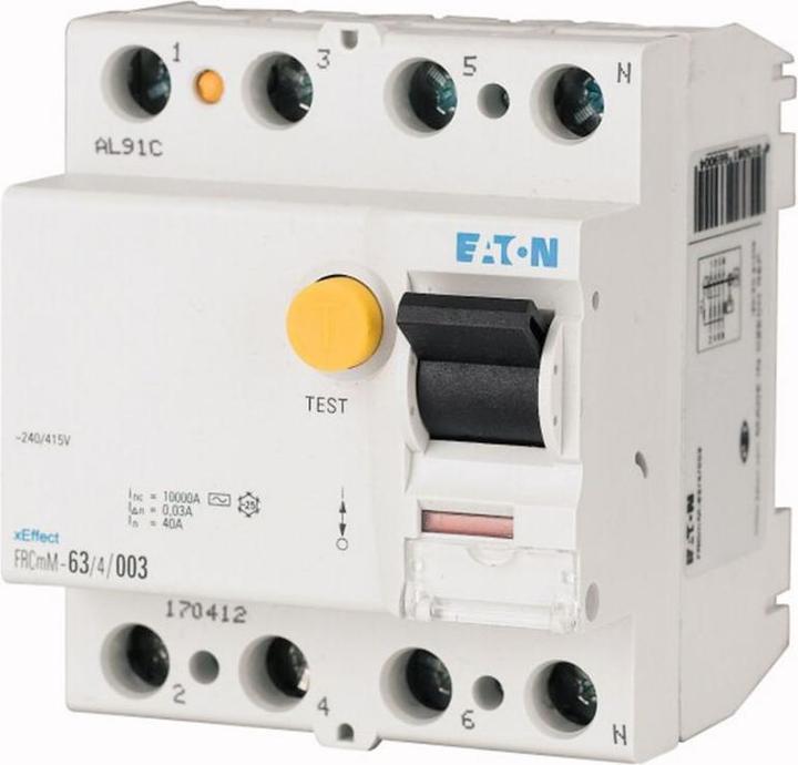 Produktbild Eaton Electric GmbH FI-Schalter 63A 4pol 30mA FRCMM63/4/003-G/A-NA