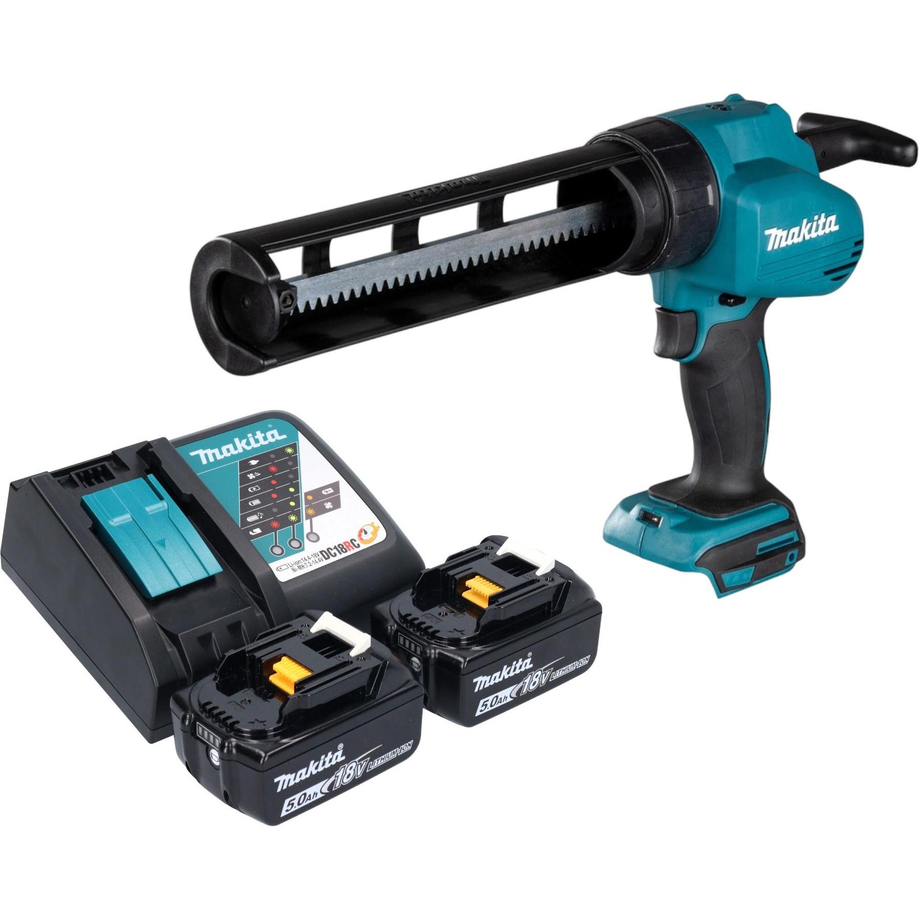 Makita, Kartuschenpistole + Fettpresse, DCG 180 RT Akku Kartuschenpistole 18 V + 2x Akku 5,0 Ah + Ladegerät