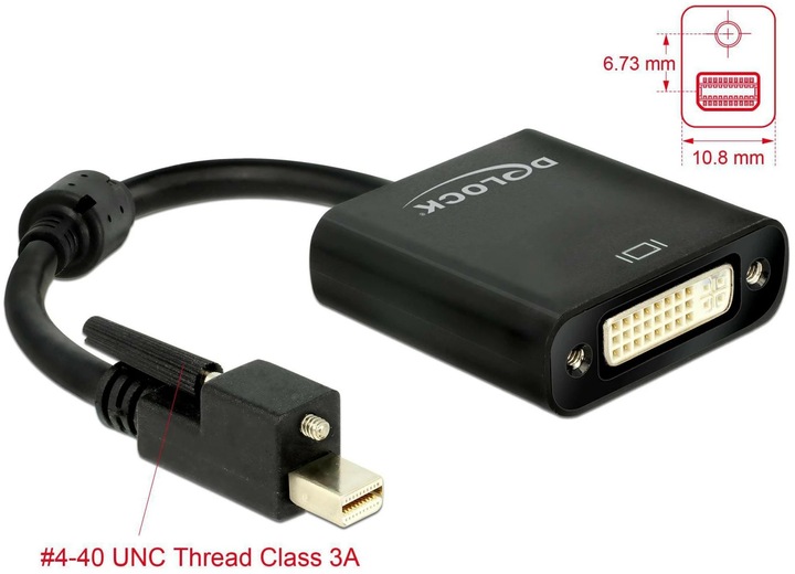 Immagine prodotto Delock Adattatore da Mini Displayport a DVI-I, attivo, 4K (DVI, 25 cm)