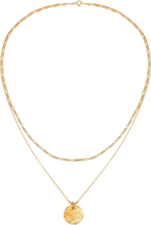 Image du produit Elli 2-lagige Kette mit Plättchen-Anhänger (Argent Sterling, 40 cm)