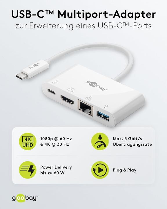 Actual product image Goobay Multiport adapter (USB-C)