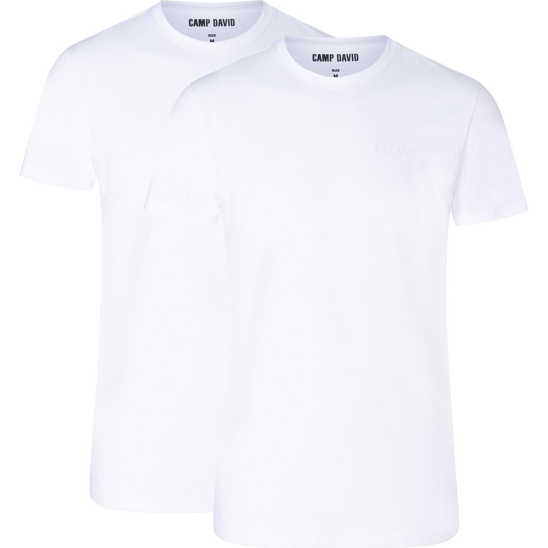 Camp David, Herren, Shirt, T-Shirt Casual Bequem sitzend, Weiss, (M)