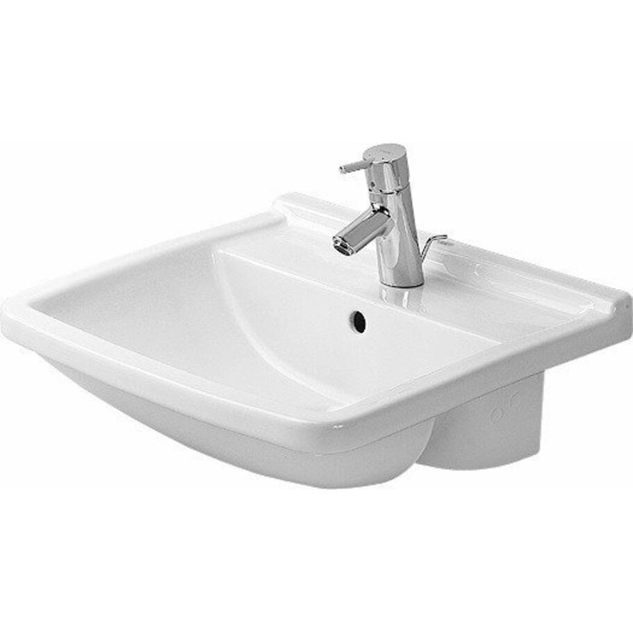 Duravit, Waschbecken, Halbeinbauwaschtisch STARCK 3 m ÜL HLB 550x460mm 1 Hahnloch weiss WG (460 mm, 550 mm)