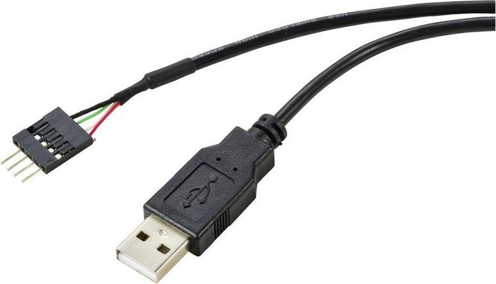 Actual product image Renkforce USB cable USB 2.0 male 4-pin, USB-A male 0.40 m Black G (0.40 m, USB 2.0, 2.50 W)