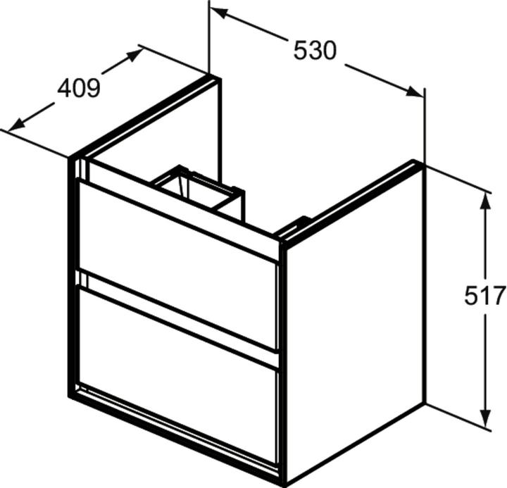 Produktbild Ideal Standard IDS WT-US CONNECT AIR CUBE 2 Auszüge 530mm Pinie h. Dek / b. matt (53 x 41 x 52 cm)