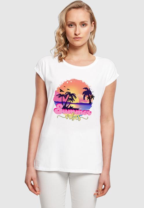 Produktbild Merchcode Ladies Summer Vibes Sunset Extended Shoulder Tee - 116527 (5XL)