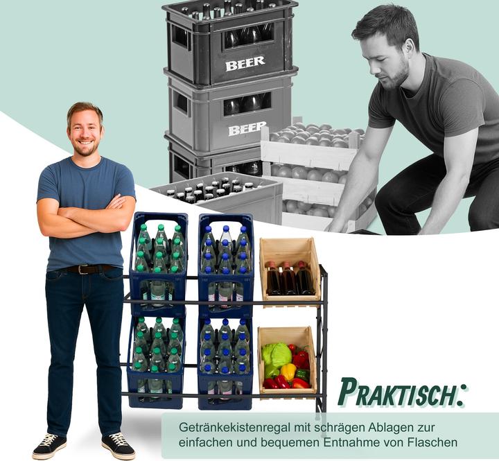 Actual product image Relaxdays Bottle holder rack (104 x 32 x 80 cm)