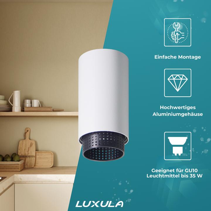 Actual product image Luxula LED surface-mounted spot with, white/black (GU10)