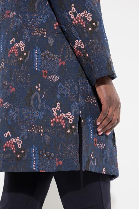 Immagine prodotto Ulla Popken Giacca in jacquard con design floreale, collo da camicia e maniche lunghe (48)