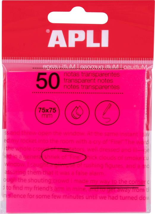 Produktbild Apli Transparente Haftnotizen (75 x 75 mm)
