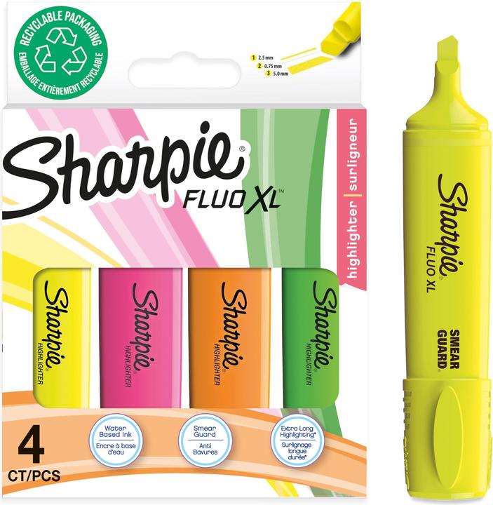 Image du produit Sharpie Surligneur Fluo XL 4 pcs G/O/P/G Blister (4 x)
