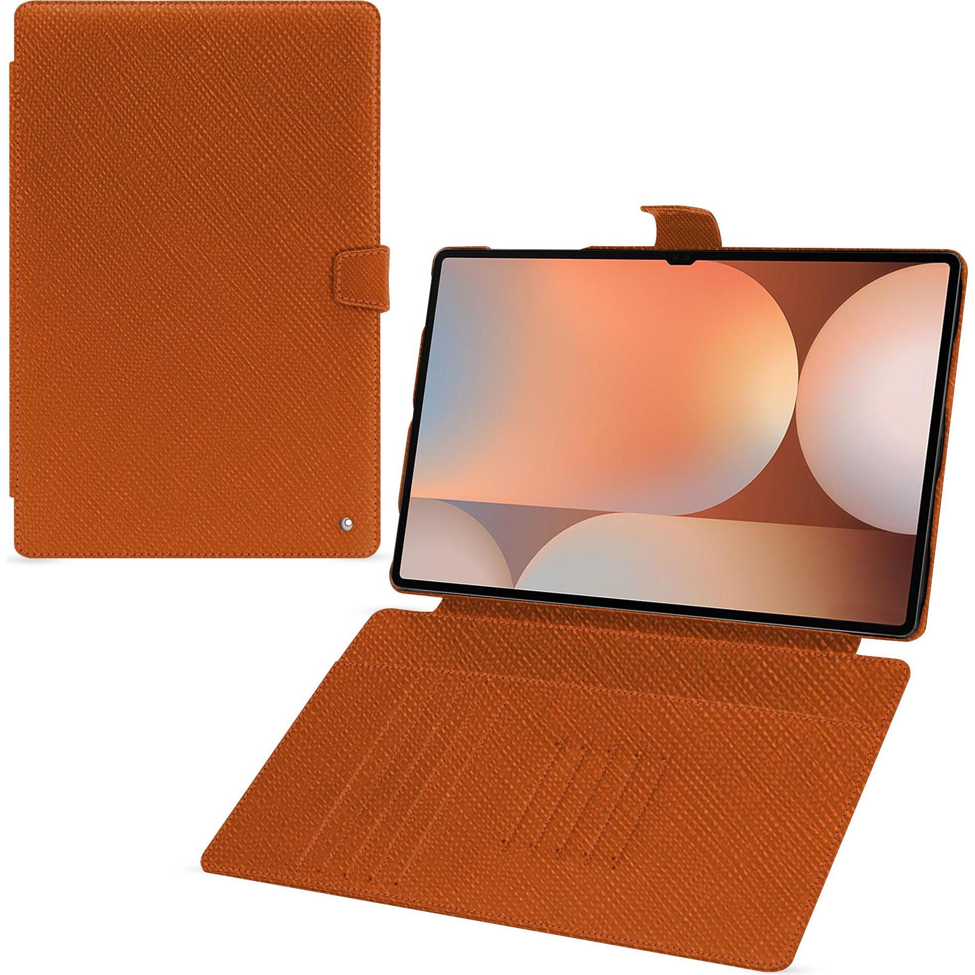 Noreve Lederschutzhülle für Samsung Galaxy Tab S10 Ultra (Galaxy Tab S10 Ultra), Tablet Hülle, Orange