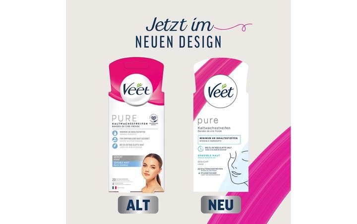 Produktbild Veet Kaltwachsstreifen sensitive Haut Gesicht (24 x, 13 g)
