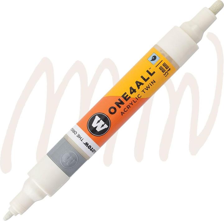 Actual product image Molotow Marqueur pour Maquettes - One4All Twin - Acrylique Blanc Nature - 1,5/4mm - -229 - 15 cm (White, 4 mm, 1 x)