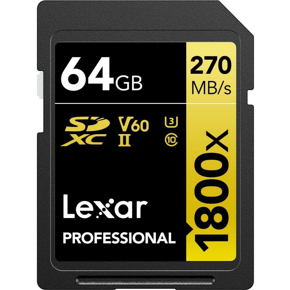 Thumbnail - Lexar Professional Gold Series (64 GB, SDXC, U3, UHS-II), Speicherkarte, Schwarz