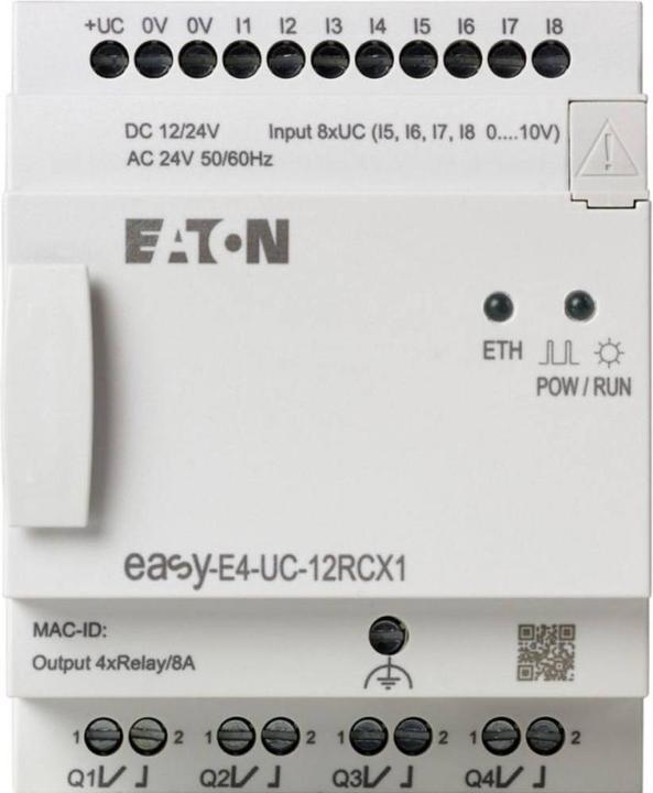 Produktbild Eaton EASY-E4-UC-12RCX1 197212 Steuerrelais 12/24VDC 24VAC 8DE davon