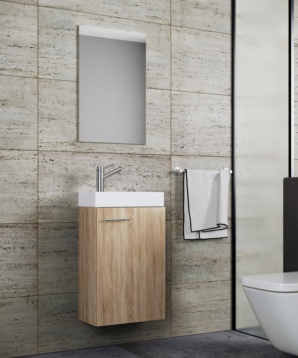 Actual product image VCM 3 pcs guest toilet wash place washbasin Slito mirror