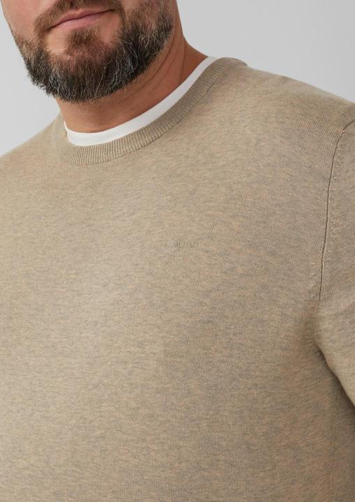 Produktbild s.Oliver Strickpullover Baumwollpullover mit Logo-Stickerei (5XL)