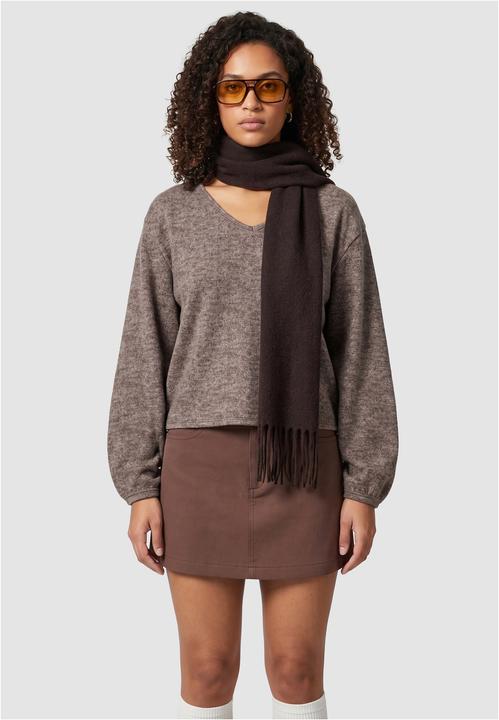 Actual product image Urban Classics Ladies Soft Knit V-Neck Pullover brownmelange M (M)