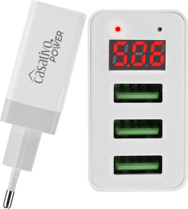 Produktbild Casativo Multi-Port Ladegerät mit 3 USB-Ports & LED-Display (15.50 W, 3 Ports)