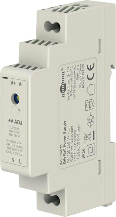 Productafbeelding Goobay DIN-rail voedingseenheid 12 V, 1,25 A, 15 W