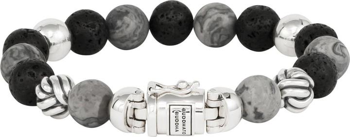 Produktbild Buddha to Buddha Armband Spirit Bead Mix Grauer Picasso Jaspis 188MG E (19 cm, Silber 925)