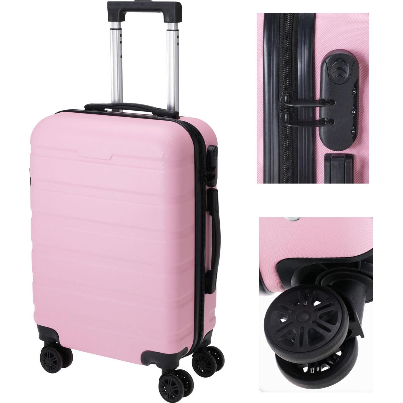 Thumbnail - Mojawo, Koffer, Kabinenkoffer Koffer Trolley Bordcase Handgepäck Bordgepäck 32L Rosa, Rosa, (32 l, Handgepäck (bis 50l))