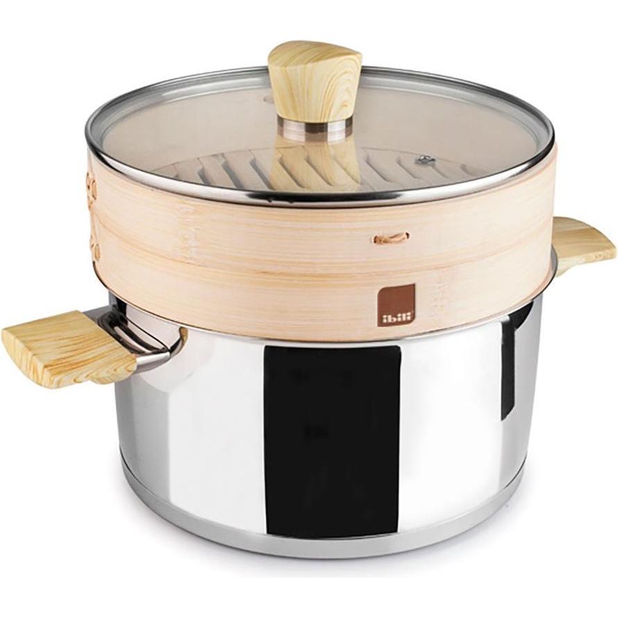 Ibili Pot with steamer sanna, ø22 cm, Padella + Pentola, Argento