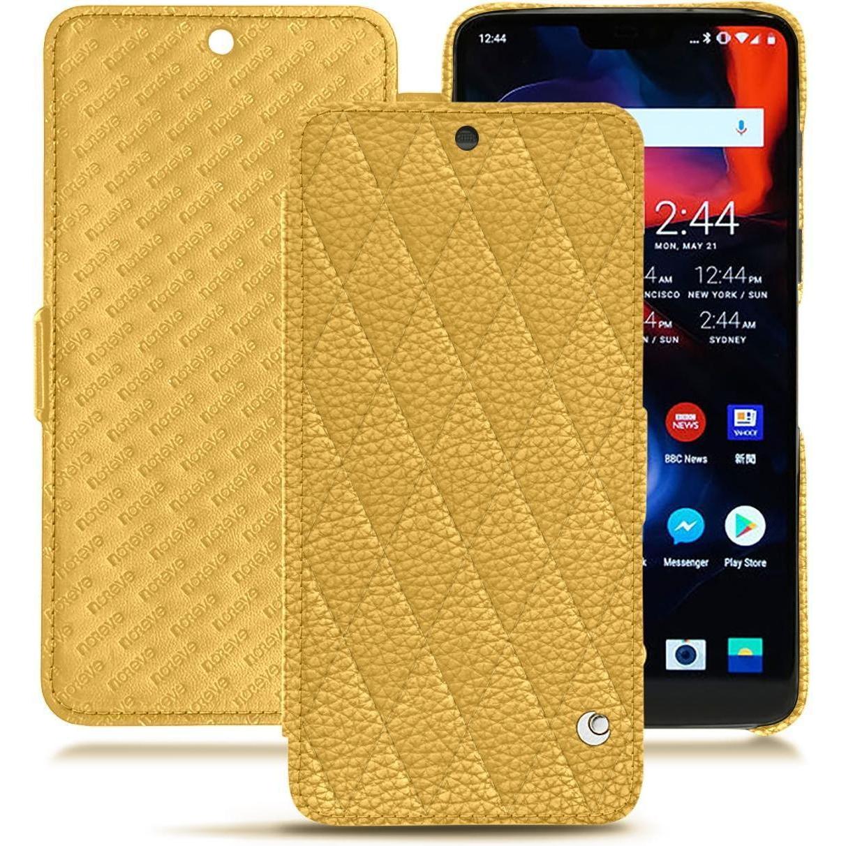 Noreve Lederschutzhülle horizontal (OnePlus 6), Smartphone Hülle, Orange