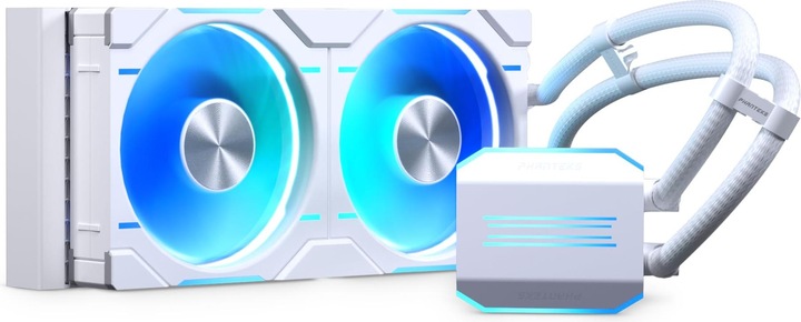 Actual product image Phanteks Glacier One 240D30 DRGB AIO Water Cooling - White