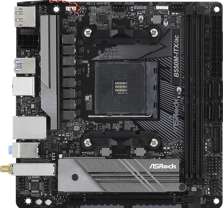 Image du produit AsRock B550M-ITX/ac (AM4, AMD B550, Mini-ITX)