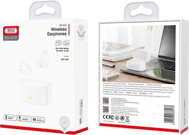 Immagine prodotto xO Auricolari Bluetooth G10 TWS bianchi (5 h, Senza fili)